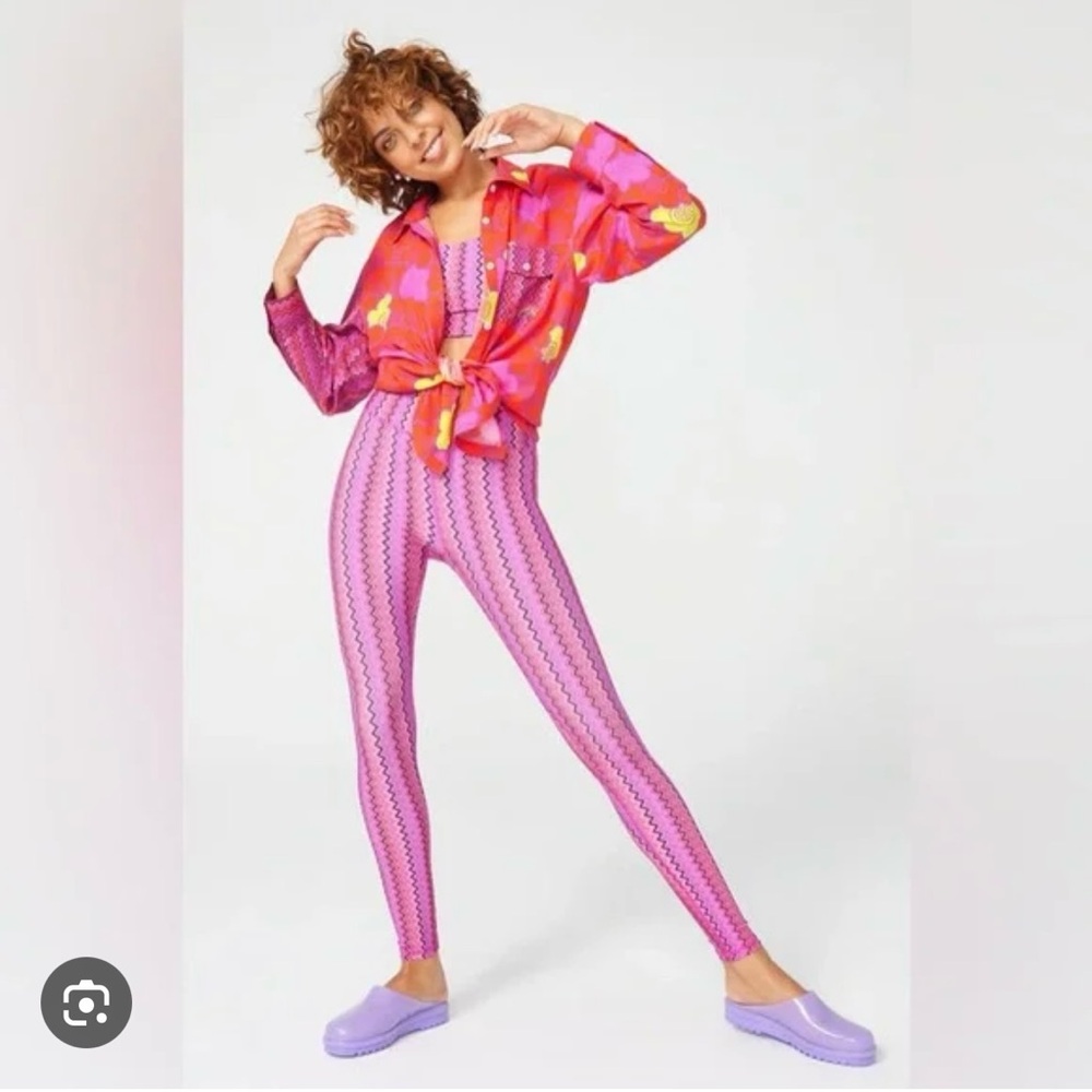 Terez Nested Floral Patchwork Button Down - image 3